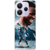 Maniacase Beschermhoes Xiaomi Redmi Note 14 5G Vinicius JR Real Madrid Blauw Behang