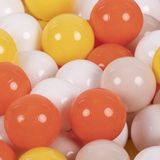 KiddyMoon Ballenbak Ballen 100 Stuks 7 cm Zacht Ideaal Voor Ballenbak Speeltenten En Springkastelen Kleurrijk Duurzaam Gemaakt In EU Voor Binnen En Buiten - Geel Oranje Pastelbeige Wit