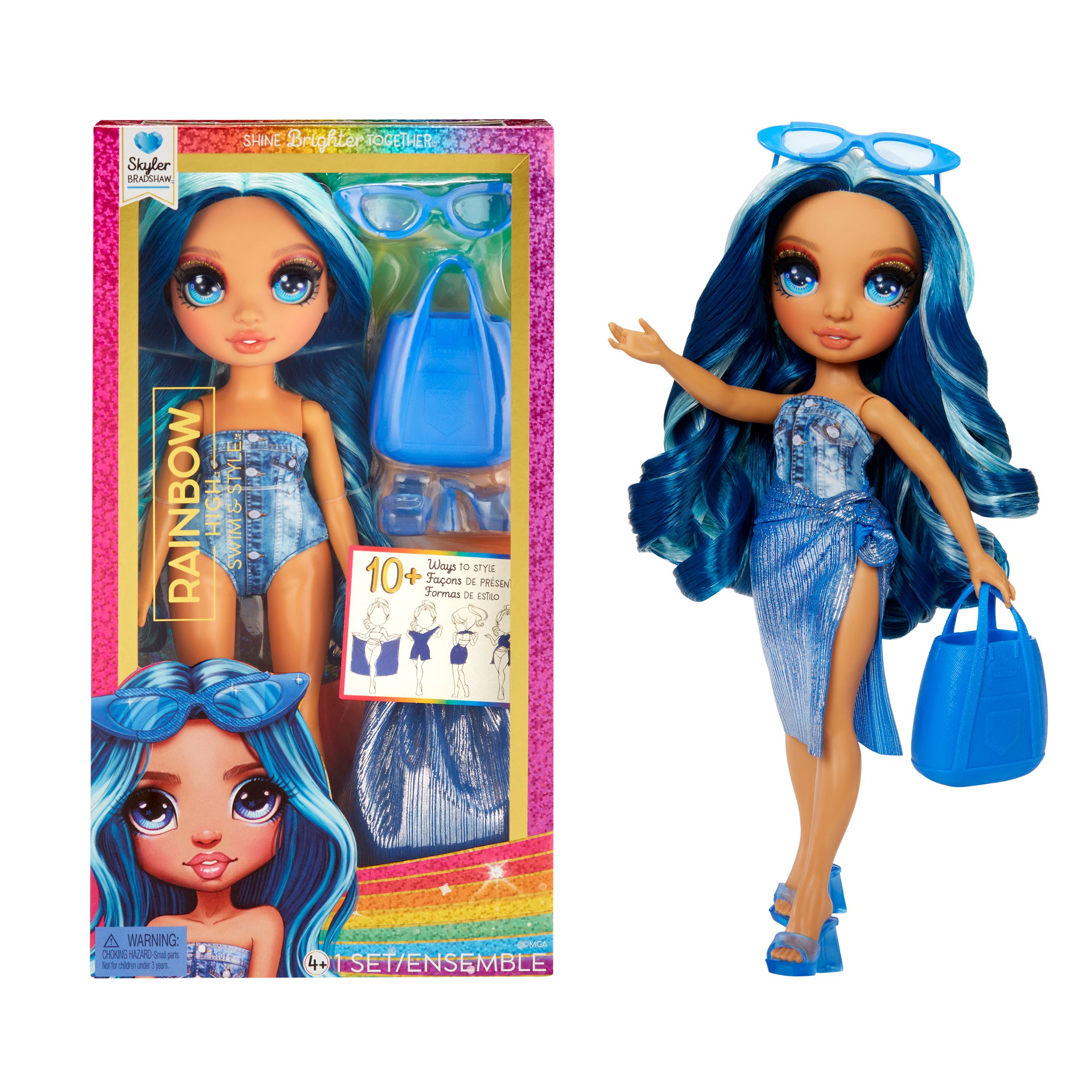 MGA Entertainment Rainbow High Swim & Style Modepop - Skyler (blauw)