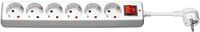 Stekkerdoos NK Protector Stekkerdoos met overspanningsbeveiliging, 6x geaard contact kinderbeveiliging, wit, 1,4 m