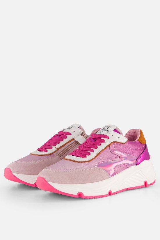 HIP Metallic Sneakers roze Leer - Dames - Maat 37
