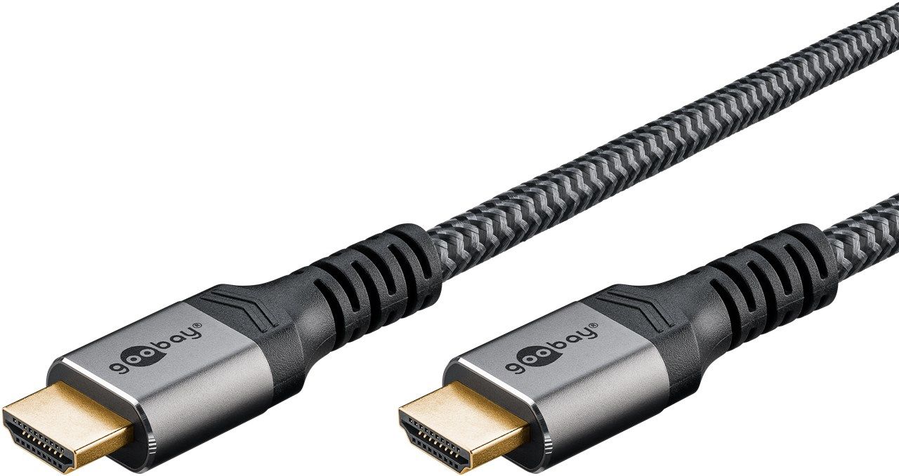 Goobay 64992 HDMI kabel 0,5 m HDMI Type A (Standaard) Zwart, Zilver