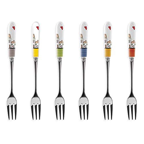 Egan 6 vorken, meerkleurig, 1 x 2,3 x 15 cm.