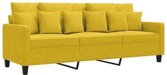 vidaXL Driezitsbank 180 cm fluweel geel