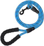 Relaxdays Hondenriem, reflecterend, nylon, 150 cm, blauw