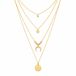 LGT JWLS Dames ketting Goud Multilayer maan en munt 45 cm