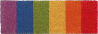 Relaxdays Tapis de porte en coco, arc-en-ciel, 75 x 25 cm, résistant aux intempéries, antidérapant, pour intérieur et extérieur, multicolore