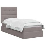 vidaXL Bed met matras en hoofdeinde Taupe 100 x 200 cm Stof