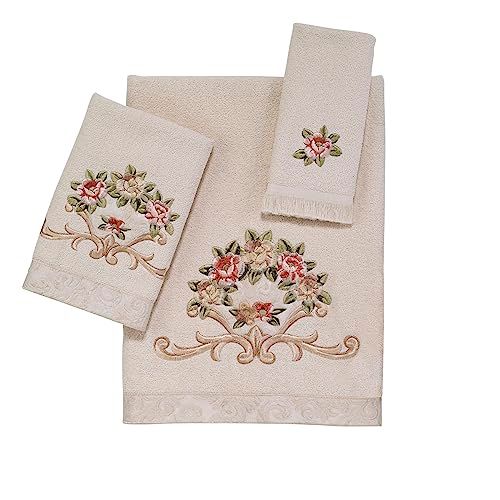 Avanti Linens Rosefan Collection 3-delige Handdoekenset - Zacht Katoen