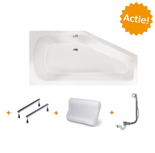 XENZ Beterbad Lagoon Compact - 160x75cm - Rechts - Wit