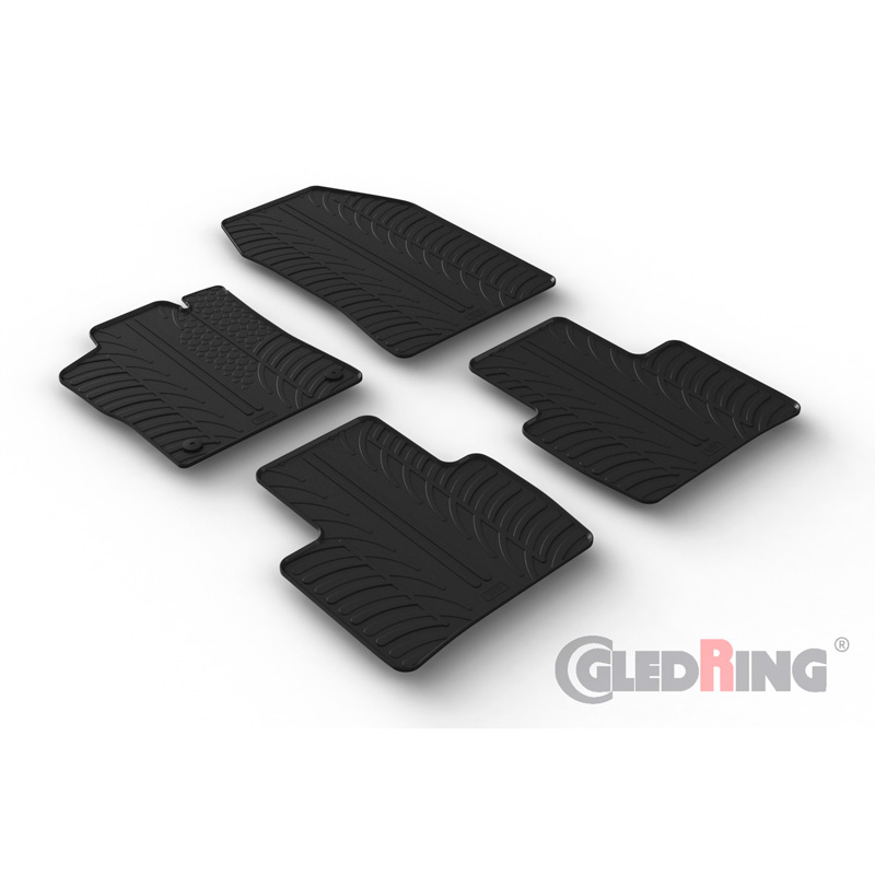 GledRing Rubbermatten passend voor Citro&Atilde;&laquo;n C5 X 2021- (T profiel 4-delig + montageclips)