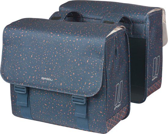 Basil Flair Dubbele fietstas - 35L - Navy - Waterafstotend - Reflectiedetails