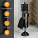 Belvoir Haardset Ensemble d'outils de cheminée Zwart