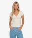 Superdry White Gathered V-neck Crop T-shirt Size: 38