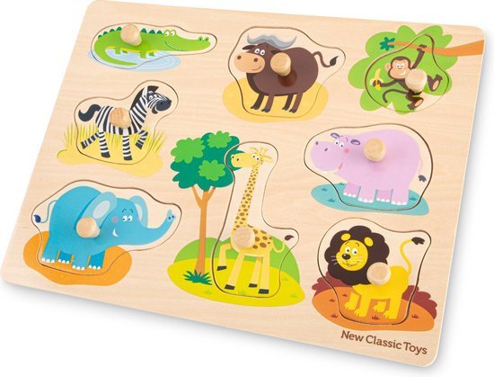 New Classic Toys Houten Legpuzzel Safari Dieren