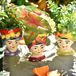 Kaemingk Decoris Bloempot vrouw met fruit dolomiet 8,5x8,5x13,5cm 3 assorti