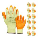 Baratec pak van 12 werkhandschoenen, latexhandschoenen, tuinhandschoenen, waterdichte latexhandgreep, veiligheidshandschoenen, werkhandschoenen, stevige handschoenen, fabrikanten, PBM, maat 8/M