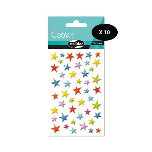 Maildor 560501Cpack - 3D Stickers - Cooky - 46 Stickers - 10 Pack