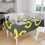 Bonamaison Tafelkleed, Anti-Mold, Sneldrogend, Waterdicht, 100% Polyester Tafellaken, Neon Geel, Rook, 140 x 160 Cm
