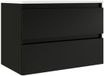 Saniclass Chacito Meuble de salle de bain - 80x40x55cm - lavabo en céramique blanc brillant - 1 vasque - 1 trou de robinetterie - 2 tiroirs - noir mat