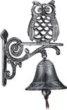 Merkloos / Sans marque Relaxdays Deurbel Gietijzer Uil Zilver
