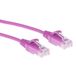 ACT Roze 5 meter LSZH U/UTP CAT6 datacenter slimline patchkabel snagless met RJ45 connectoren