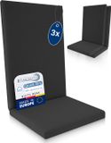 Beautissu QD-HL – Set van 3 Premium Tuinstoelkussens Hoge Rug 122x48 cm – 100% Waterdicht – Weerbestendig – Sneldrogend – UV-bestendig – Antraciet