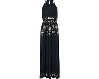 Gothicana by EMP Gothicana Zwarte Maxi Jurk met Ruches in de Taille - Dames - XL