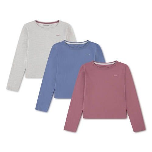 Abercrombie & Fitch longsleeve - grijs / blauw / roze (set van 3)