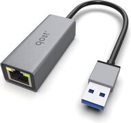 Qost USB 3.0 Naar Ethernet Adapter - USB-A naar Internet Poort - 10/100/1000 Mbps Gigabit - Spacegrey