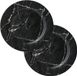 Excellent Houseware Assiettes de dîner de Noël - 12x - 33 cm - Plastique - Marbre Noir