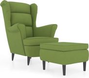 vidaXL Fauteuil met voetenbank fluweel lichtgroen