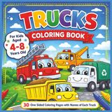 Truck Coloring Book for Kids Ages 4-8