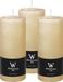 Wiedemann Cilinderkaars/stompkaars - 3x - rustieke kaars - creme wit - 7 x 16 cm - 66 branduren