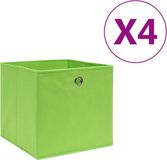 vidaXL Opbergboxen - 4 stuks - 28x28x28 cm - Groen