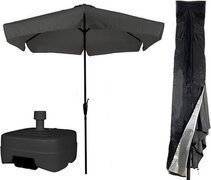 COVER UP HOC CUHOC Grijze / Antraciete Parasol - Parasolhoes - Extra Zware Vulbare Verrijdbare Parasolvoet