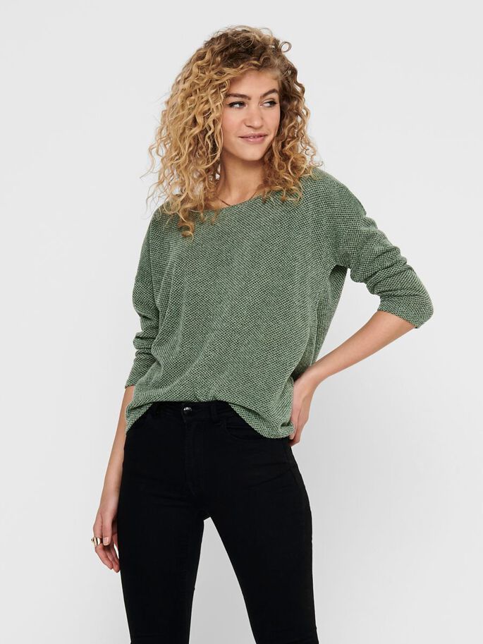 ONLY Alba Women's Top - Green - 3/4 Sleeve - Size XL