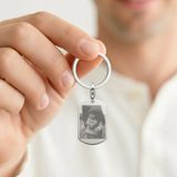 YourSurprise Argent Porte-clés personnalisé avec photo - Plaque militaire