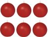 Trend Candles Bolkaars glad - 6x - rood - 7 cm - 16 branduren - ronde kaarsen