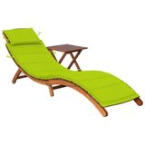 vidaXL Tuinstoel Lounge Gecapitonneerde zitting Acaciahout Groen