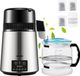 VEVOR Waterdestillator, 1 L/uur, 4L Waterreiniger met 0-99 uur Timing, 750W Aanrecht Distilleerapparaat met Dubbele Temperatuurweergave, Reinigingspoeder voor Glazen Karaf 3 Carbon Packs, FDA, Zilver
