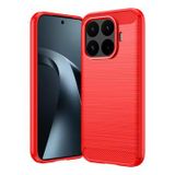 Xiaomi Étui en TPU brossé - Fibre de carbone - Rouge
