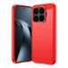 Xiaomi Étui en TPU brossé - Fibre de carbone - Rouge