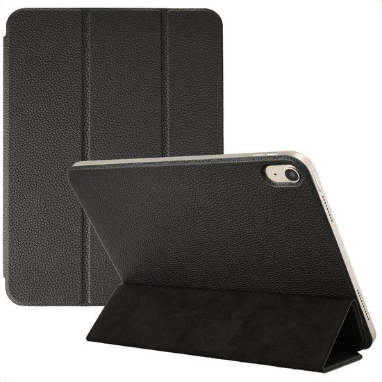 Accezz Leather Trifold Bookcase voor Apple iPad 11 (2025) A16 / iPad 10 (2022) 10.9 inch - Zwart