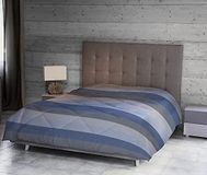 Homemania 14887 Robert-geometrisch, tweepersoonsbed met dekbedovertrek, kussensloop voor bed, hemelsblauw, grijs van microvezel, 260 x 250 cm