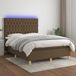 Maison Exclusive - Boxspringbed met matras en LED-verlichting, donkerbruin, 140x200 cm, gestoffeerd