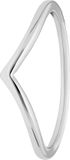 Lucardi Dames Zilveren ring V-vorm rhodiumplated - Ring - 925 Zilver - Zilverkleurig - 16.5 / 52 mm
