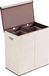 Merkloos Wasmand met twee vakken, 150 liter, beige, polyester, met handgrepen, inclusief deksel