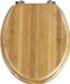 Siège de toilette - Bambou - Fixation en acier inoxydable - 34 x 41 cm - Brun foncé