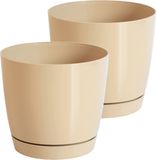 Prosperplast Set 2x Bloempotten Kunststof Rond Goud Ø13.5cm